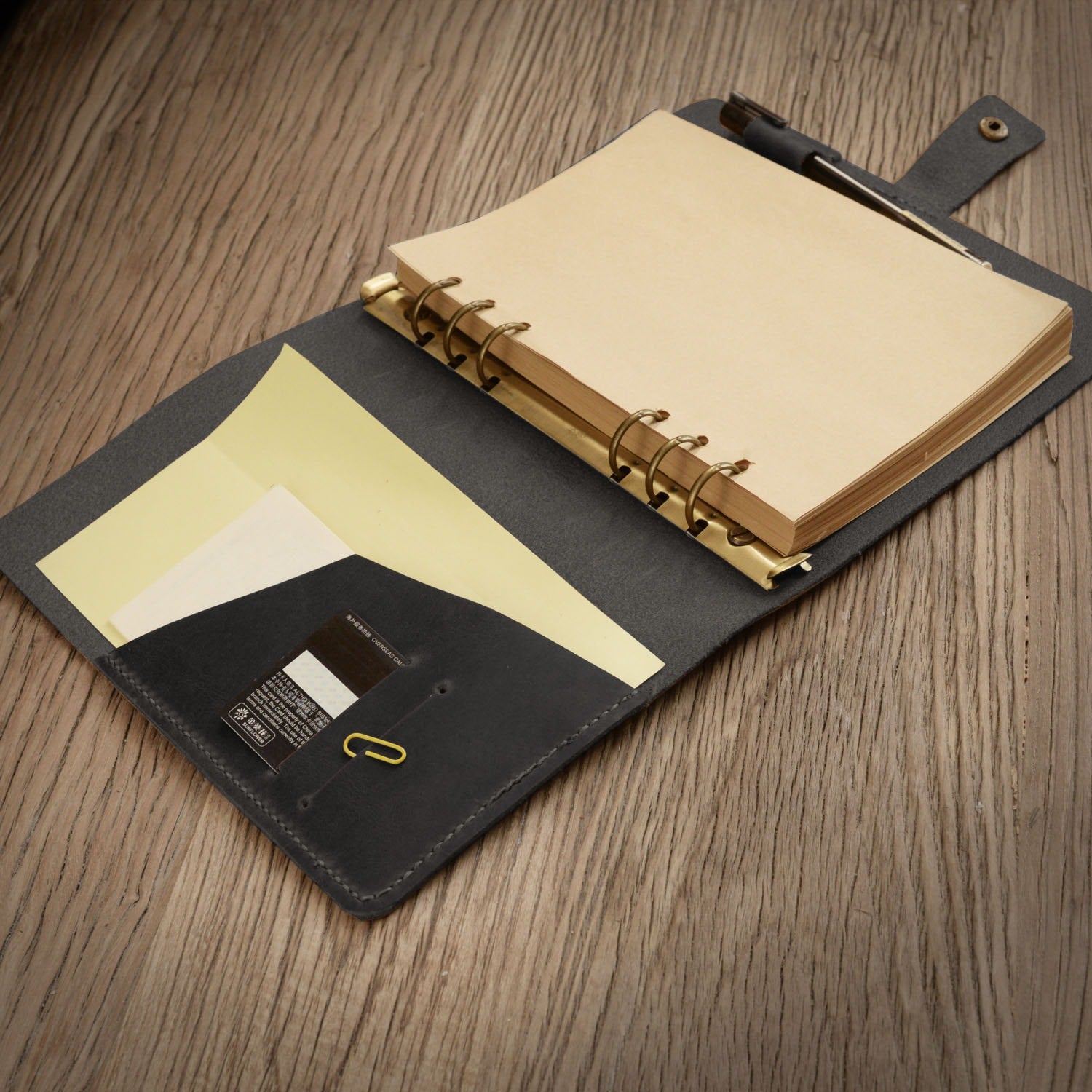 Business A6 Budget Binder Wallet Notebook Customised Brown