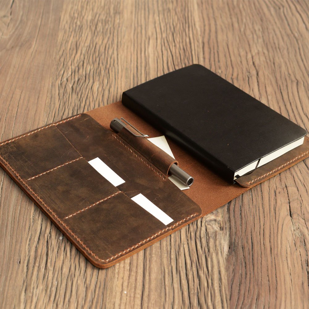 Handmade Moleskine Notebook Cover - Large Size - Brown | 306-2 - Extra ...