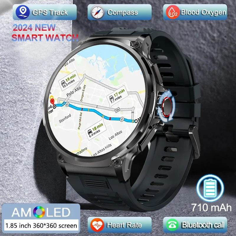 New 1.85-inch Ultra HD Smart Watch GPS Track Bluetooth Call 710 Mah Large Battery Sports Fitness smartwatch For Huawei Xiaomi