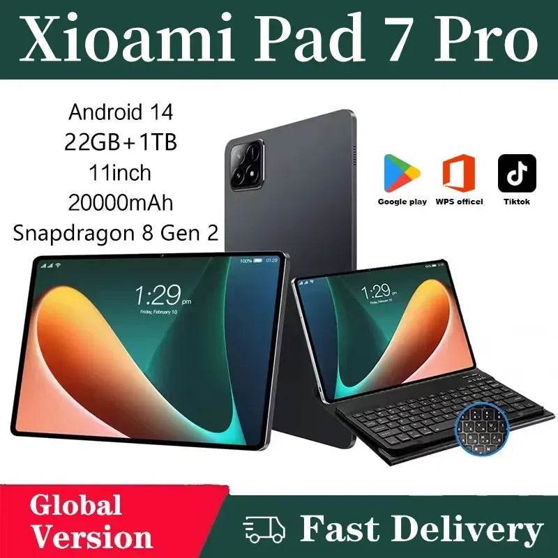 Xioami Original Pad 7 Pro Snapdragon 8 Gen 2 Global Version Tablets PC Android 14 22GB+1TB Dual SIM Card 11 inch WIFI HD 4K