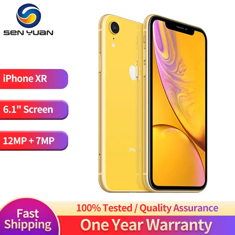 (refurbished) Original Apple iPhone XR 6.1" RAM 3GB ROM 64GB/128GB/256GB Smartphone A12 Bionic 4G LTE Hexa Core IOS Face ID NFC