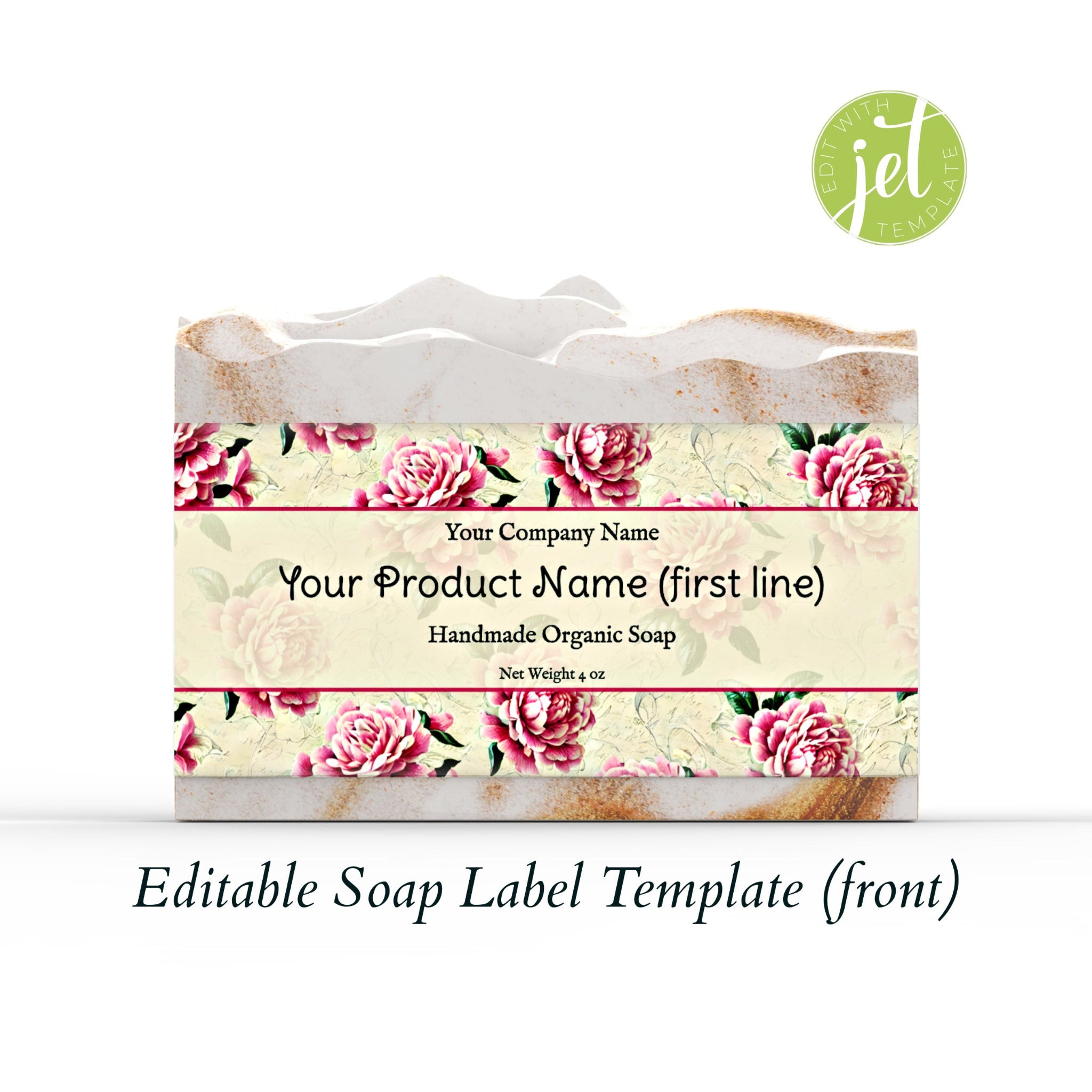 Pink Gardenias Floral Botanical Editable Printable Soap Label Template ...