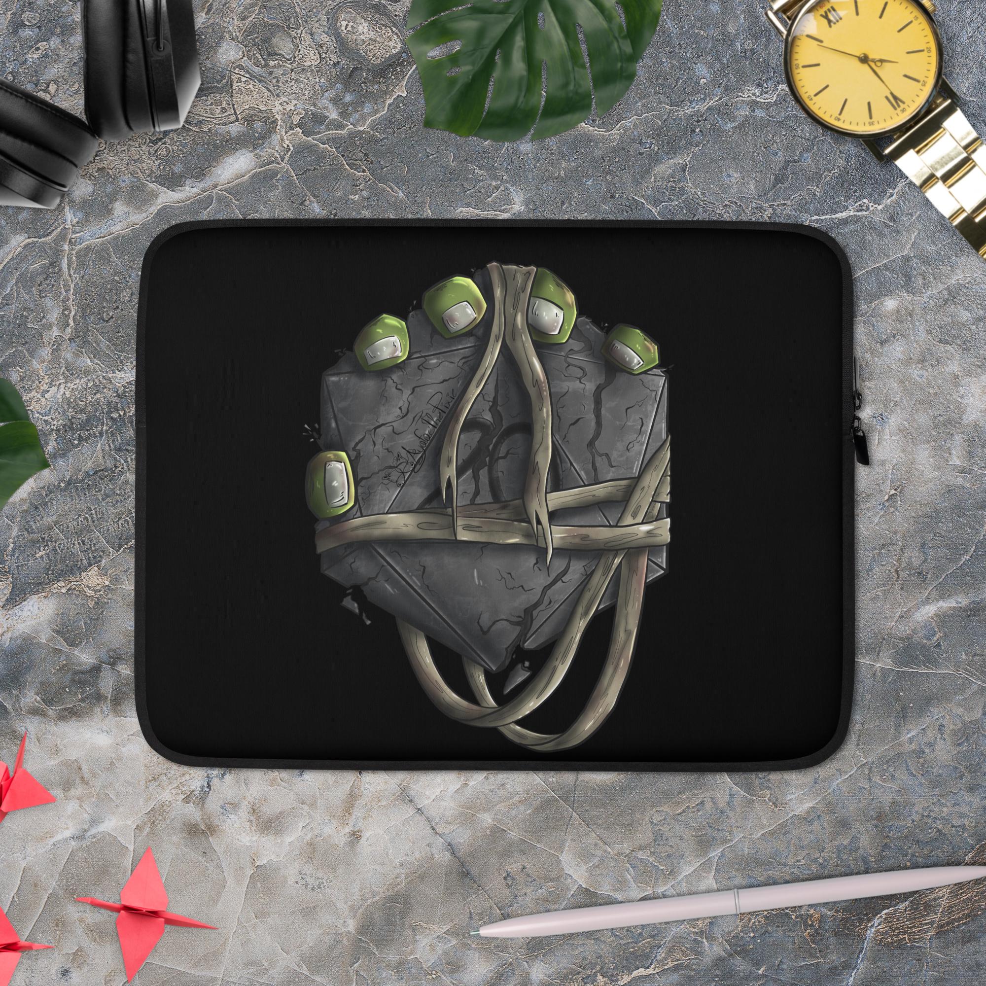 Monk by Ayafae - Black Laptop Sleeve