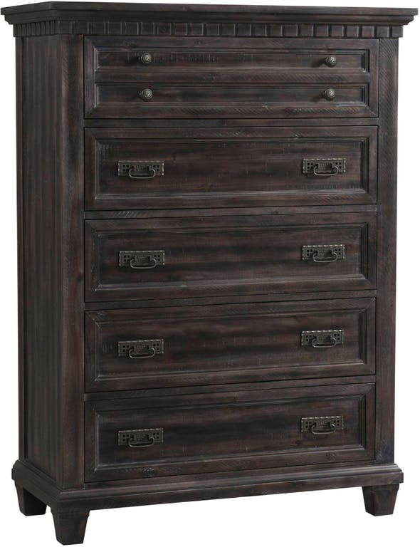 Elements International Morrison Chest in Smokey Gray Oak Lacquer