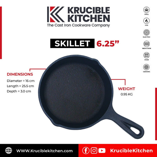 Cast Iron Tawa 12 Inch Naturally Non Stick, Seasoned. Krucible Kitchen –  KrucibleKitchen