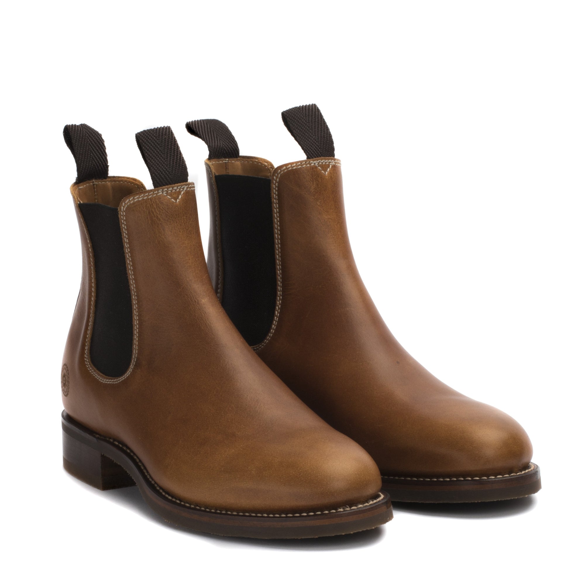 ladies tan leather chelsea boots