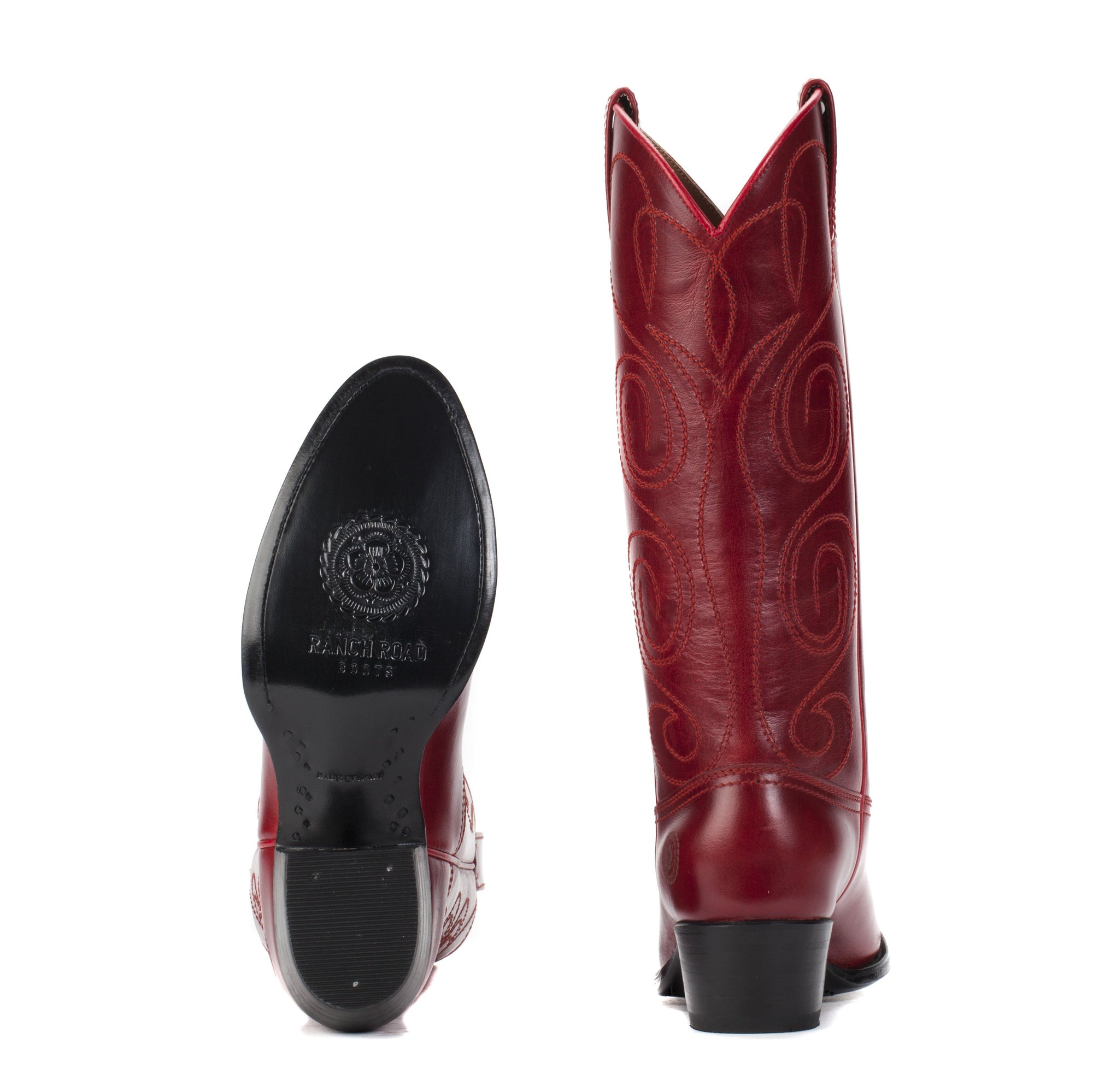 red bottom cowboy boots