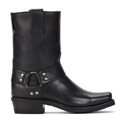 womens black leather moto boots