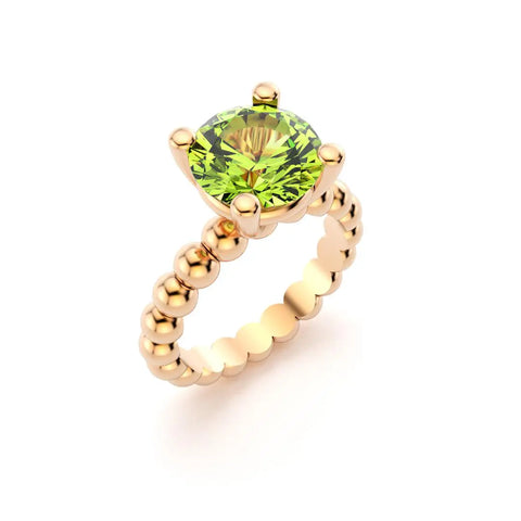 Bague indiscrète pour femme en or rose et péridot
