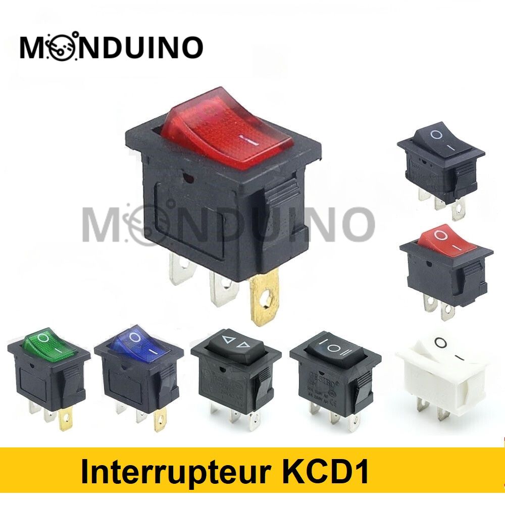 KCD4 Interrupteur à bascule 31x25mm 230V 16A - 4 et 6 pins à