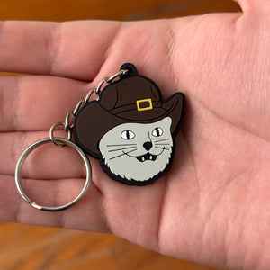 Cowboy Cat Keychain - Rad Bois