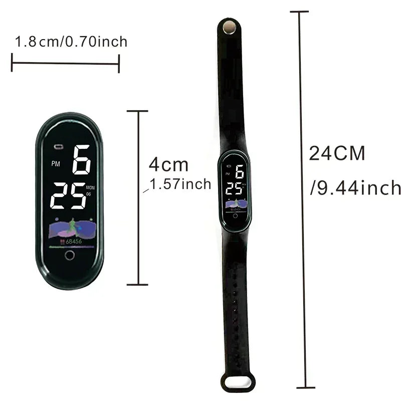 New men's and women's watches, LED digital watches, fashionable, casual, simple touch screen electronic watches - ACHETE LTD