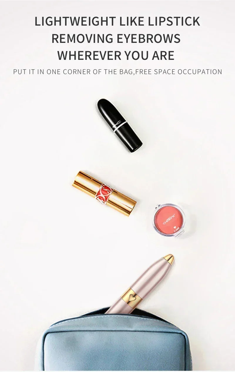 Rechargeable Electric Eyebrow Trimmer Makeup Painless EyeBrow Lipstick Epilator Mini Shaver Razors Portable Facial Hair Remover - ACHETE LTD