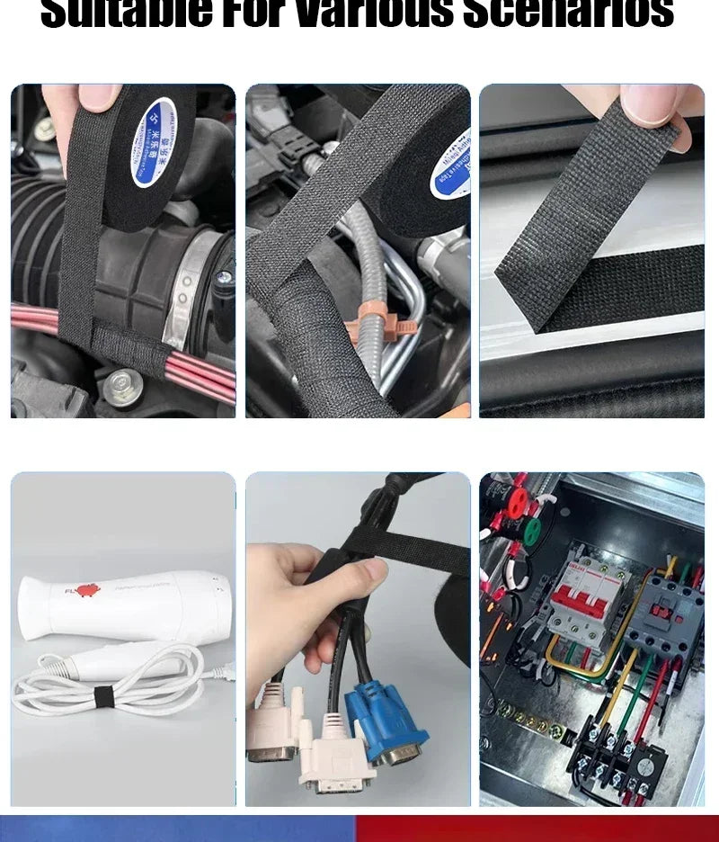 Electrical Tape Heat Resistant Harness Tape Adhesive Cloth Tape Waterproof Tape Insulating Automotive Fabric Cloth Tape 5Pcs - ACHETE LTD