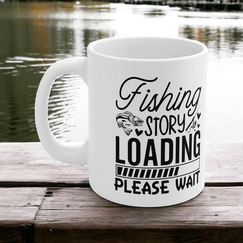 loading fishing story please wait coffee mug