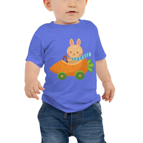 Easter Bunny in Carrot Car Baby T-Shirt