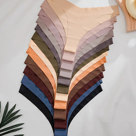 12pcs Solid Seamless Thongs