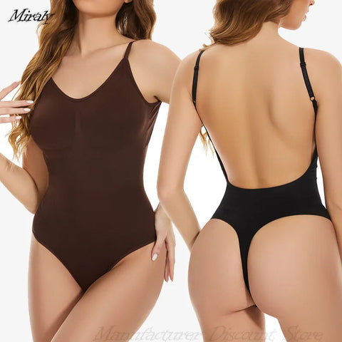 Thong Bodysuit Shaperwear For Women Tummy Control Seamless Body