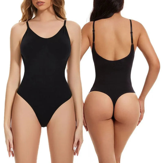 Thong Bodysuit Shaperwear for Women Tummy Control Seamless Body Shapers  Belly Trimmer Sculpting Waist Trainer Backless Tank Tops