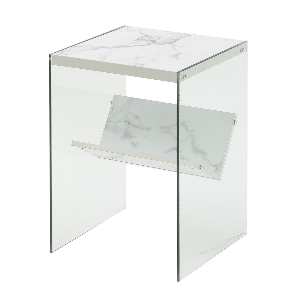 SoHo End Table - Modern Design, Tempered Glass Sides, Multiple Finishes