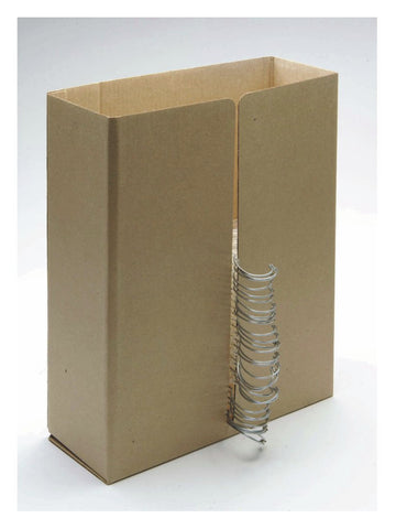 Rectangle box with a slit cut down the middle that allows the hanger hooks to stick out for easy storage. This specific image is a product from Retail Resource but it can be DIYdd