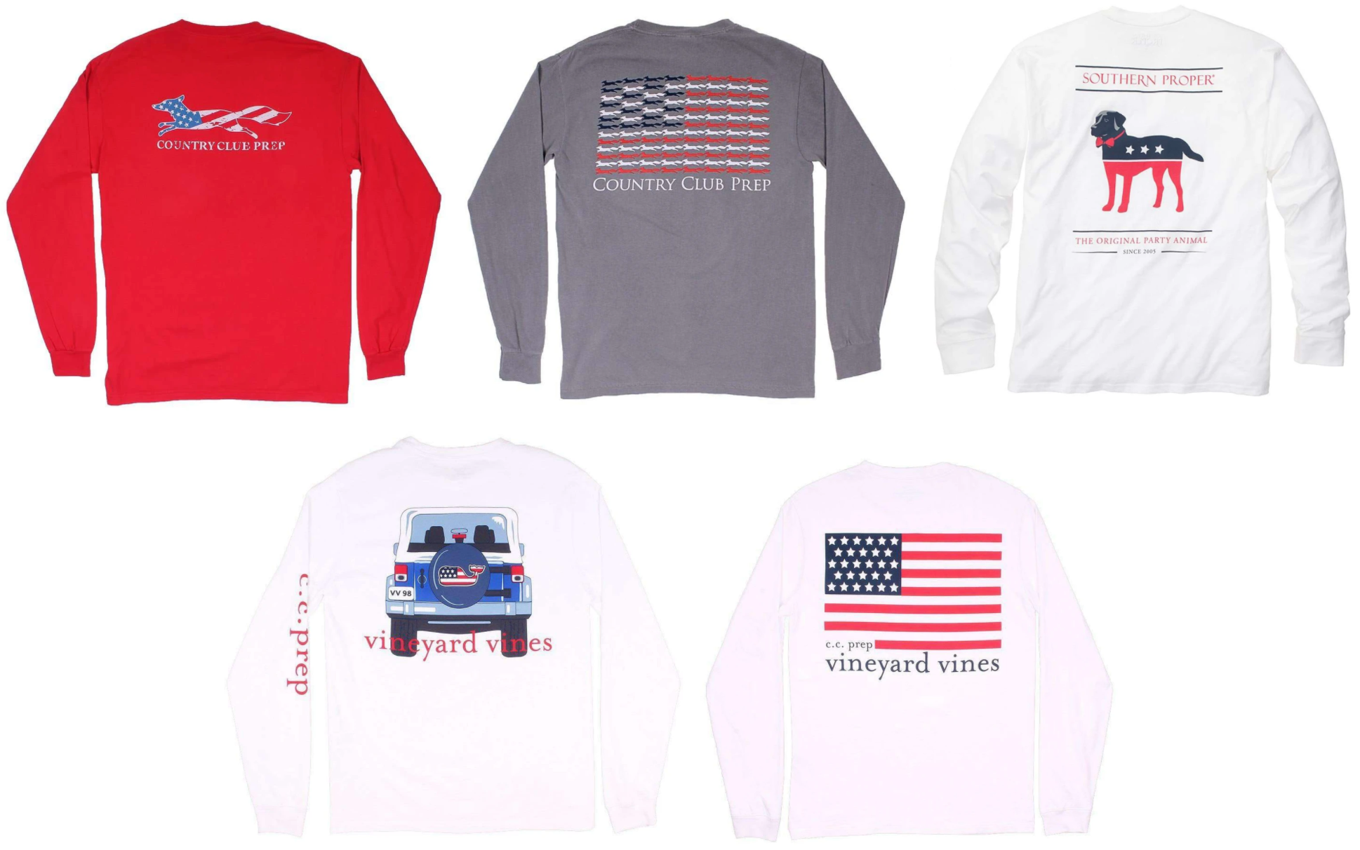 Preppy Patriotic Long Sleeves