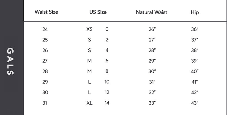 Marine Layer Size Chart