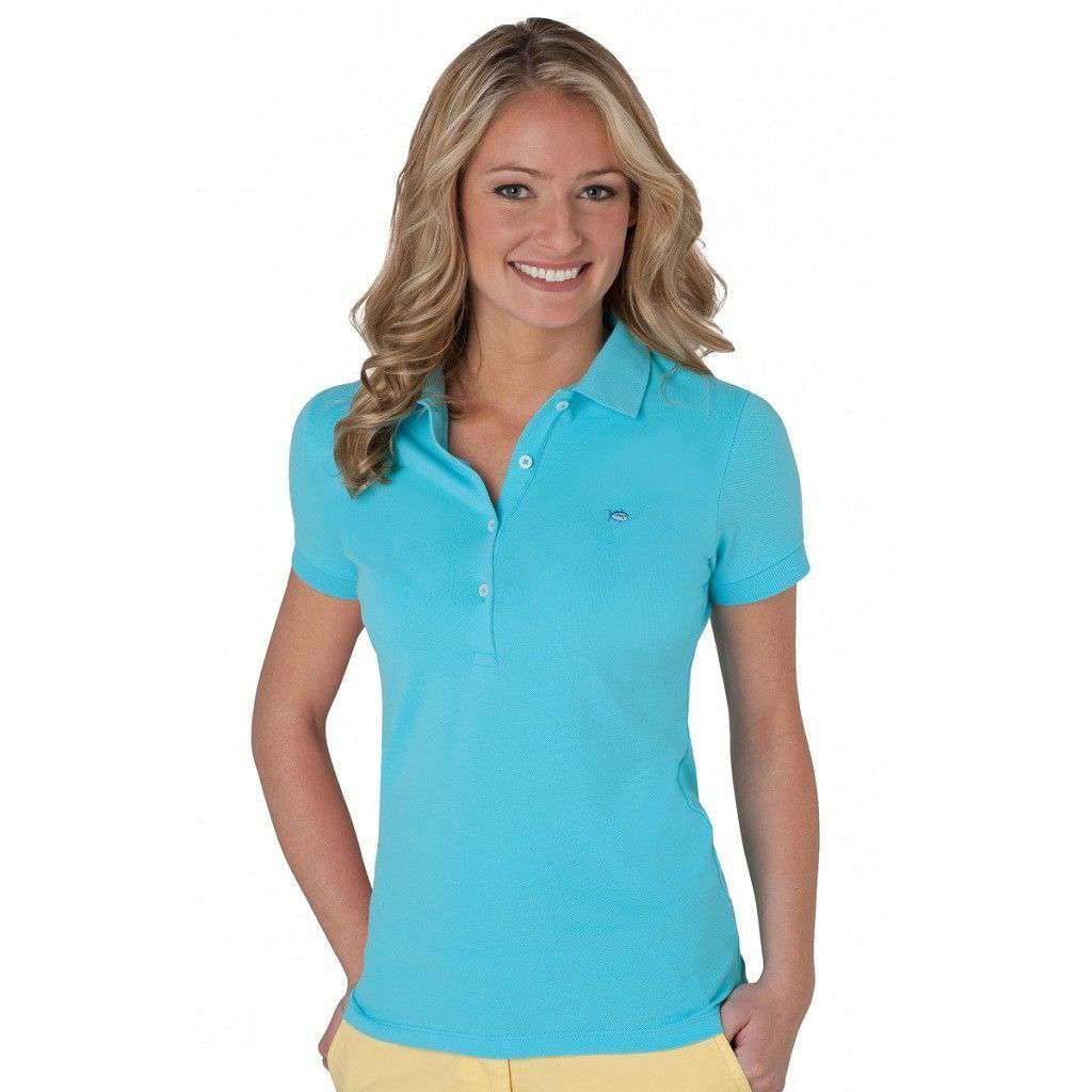 Southern Tide Women's 4 Button Polo in Ocean Blue – Country Club Prep
