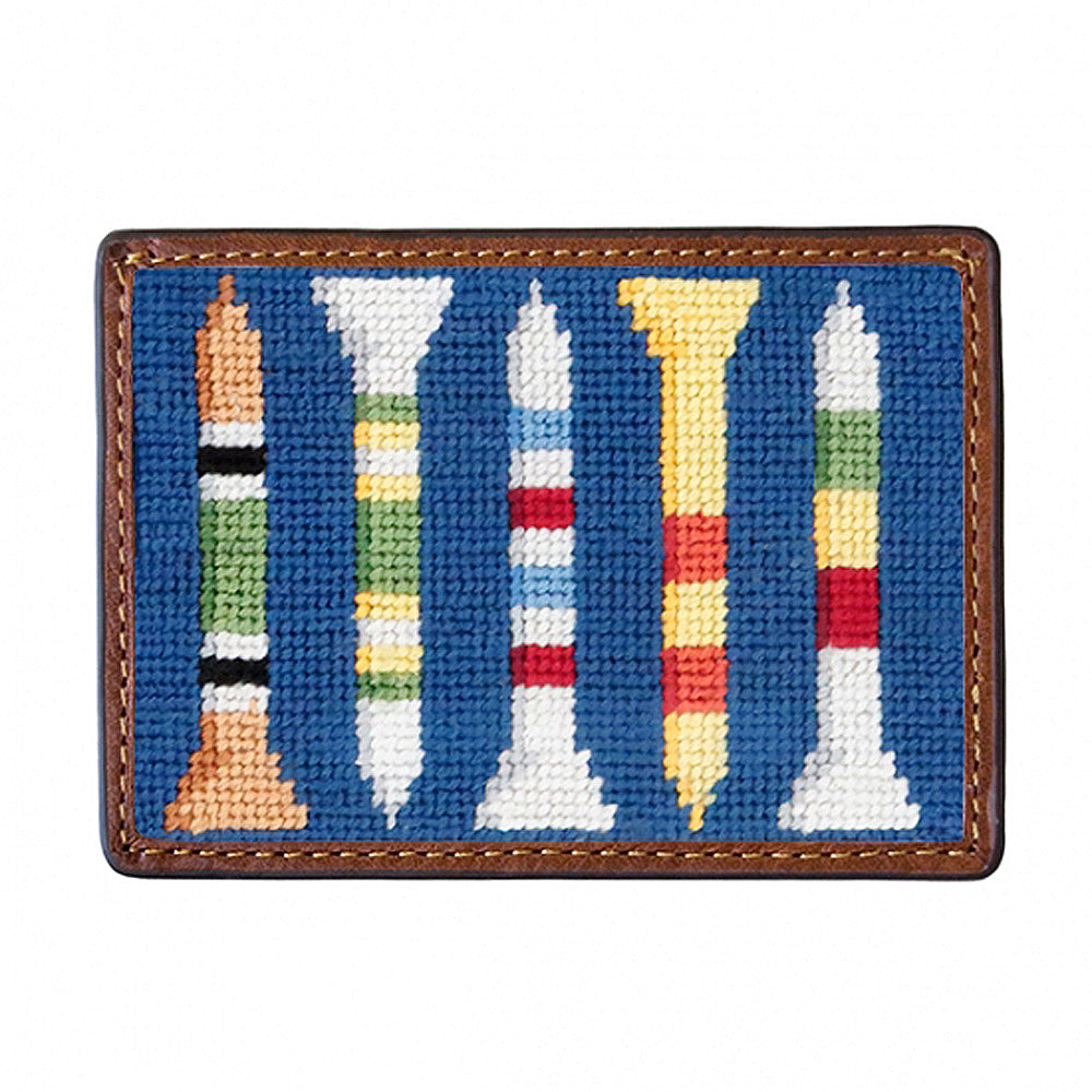 Golf Tees Needlepoint Credit Card Wallet by Smathers & Branson