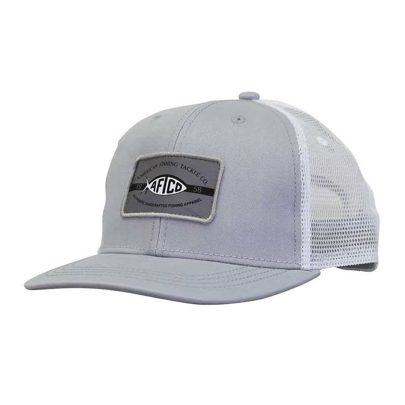 AFTCO Patch Trucker Hat in Light Gray