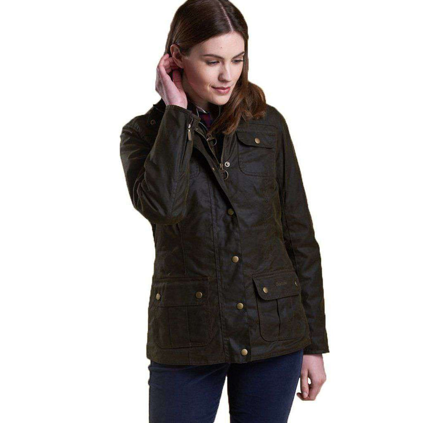 Barbour Ashley Wax Jacket in Olive – Country Club Prep