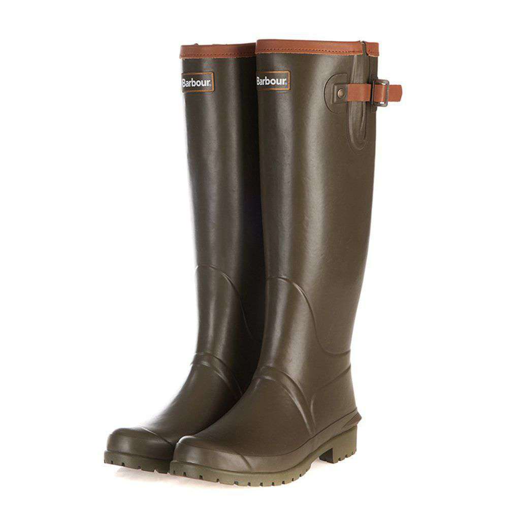 barbour olive wellies