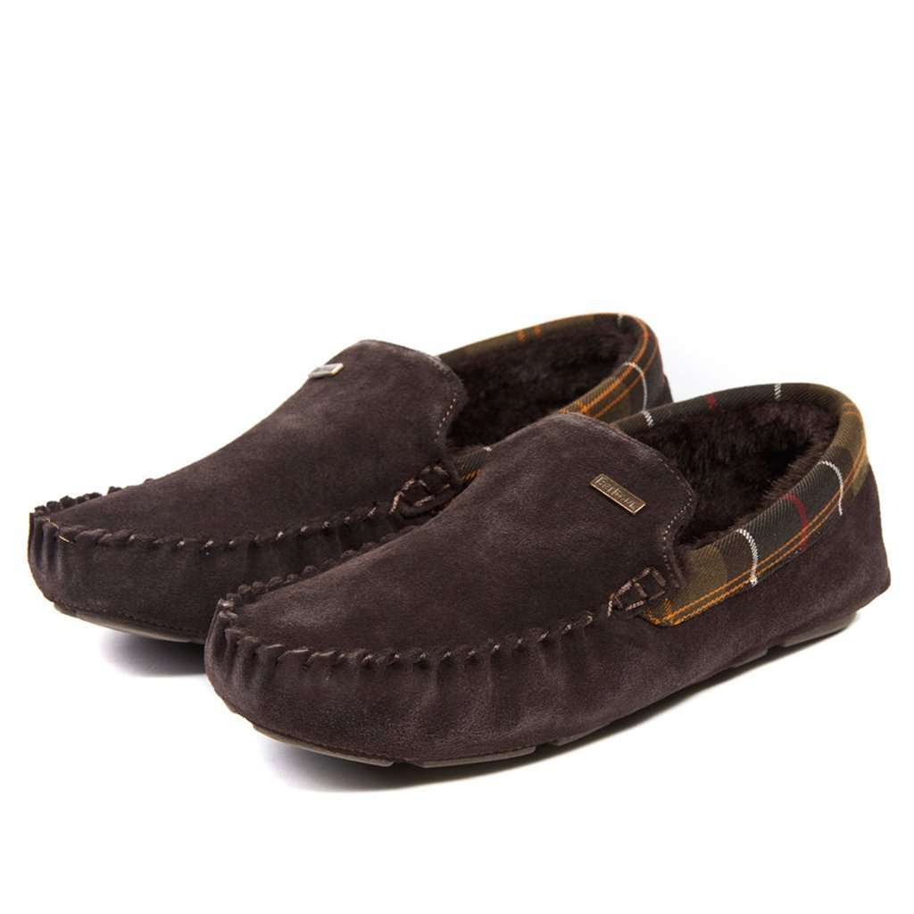barbour leather slippers