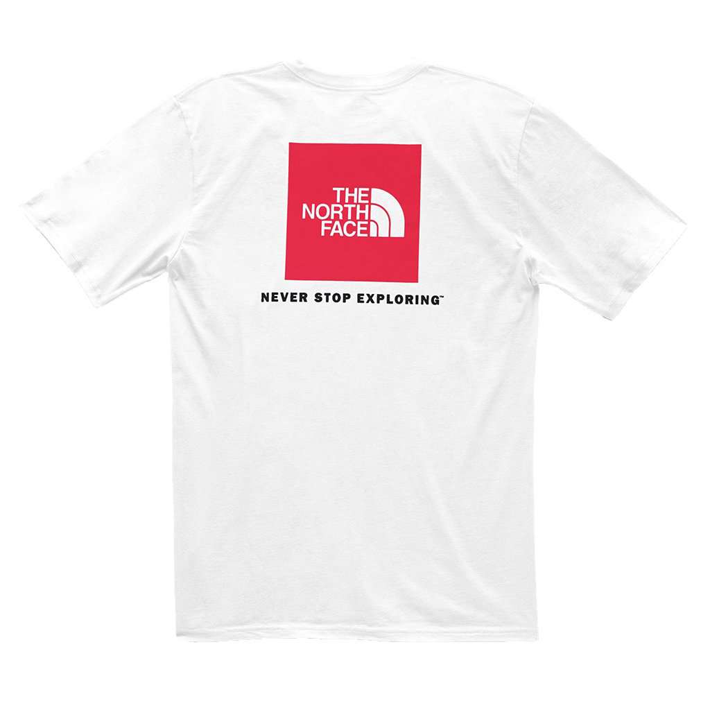 paniek Reserve protest The North Face Red Box Tee in White & Red by The North Face – Country Club  Prep