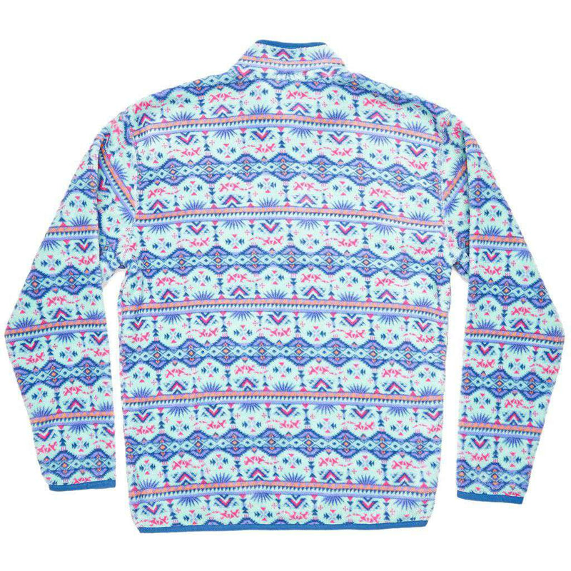 Southern Marsh Dorado Fleece Pullover in Teal and Pink