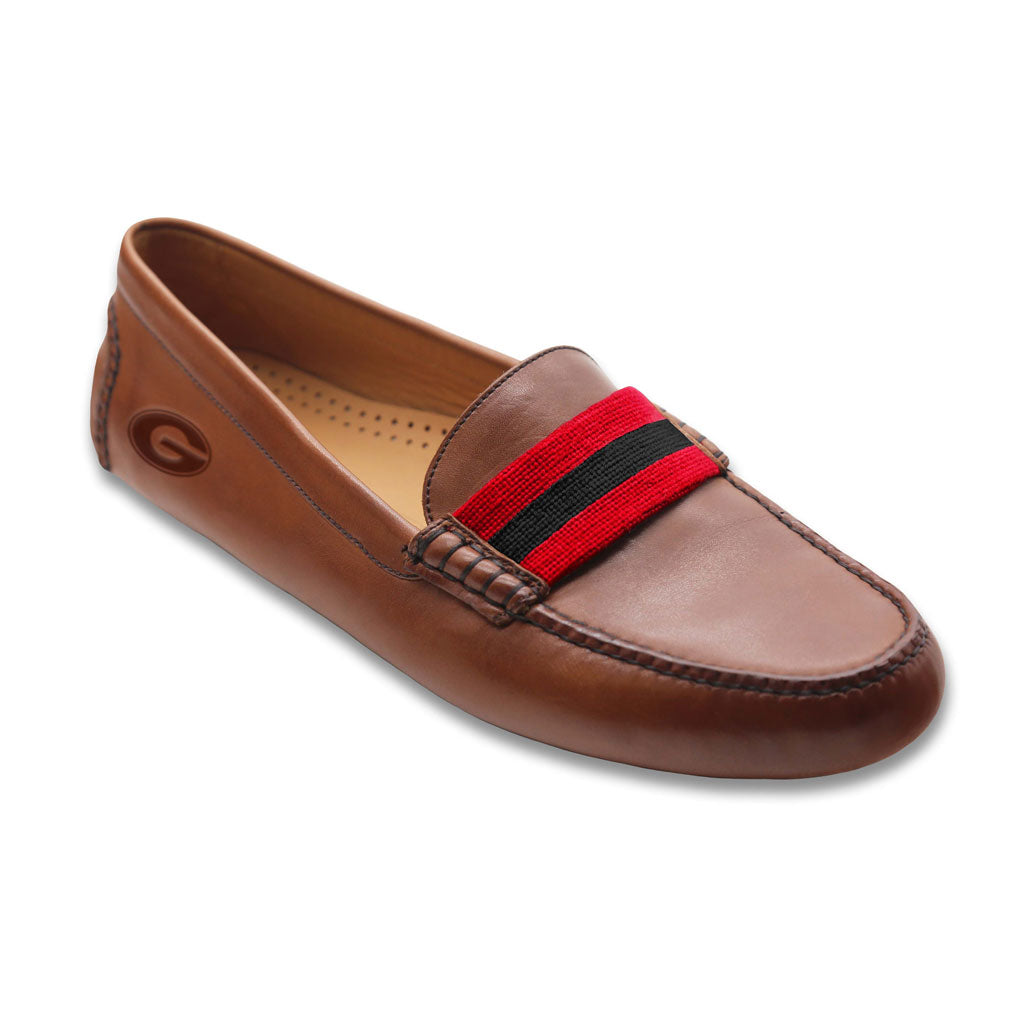 University of Georgia Surcingle Needlepoint Driving Shoes by Sma