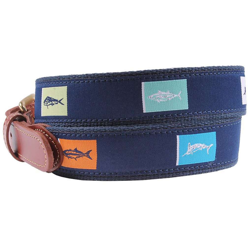 Country Club Prep Release the Kraken Nautical Flag Leather Tab