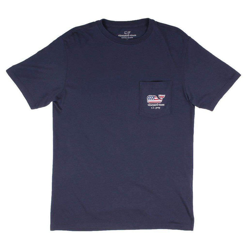 Vineyard Vines Custom USA Flag Pocket T-Shirt in Blue Blazer – Country ...