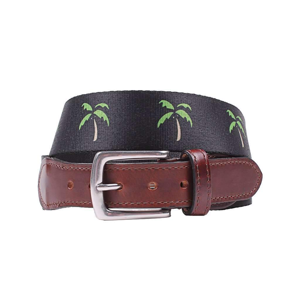 Hampton Belt in Navy with Palm Trees by Country Club Prep