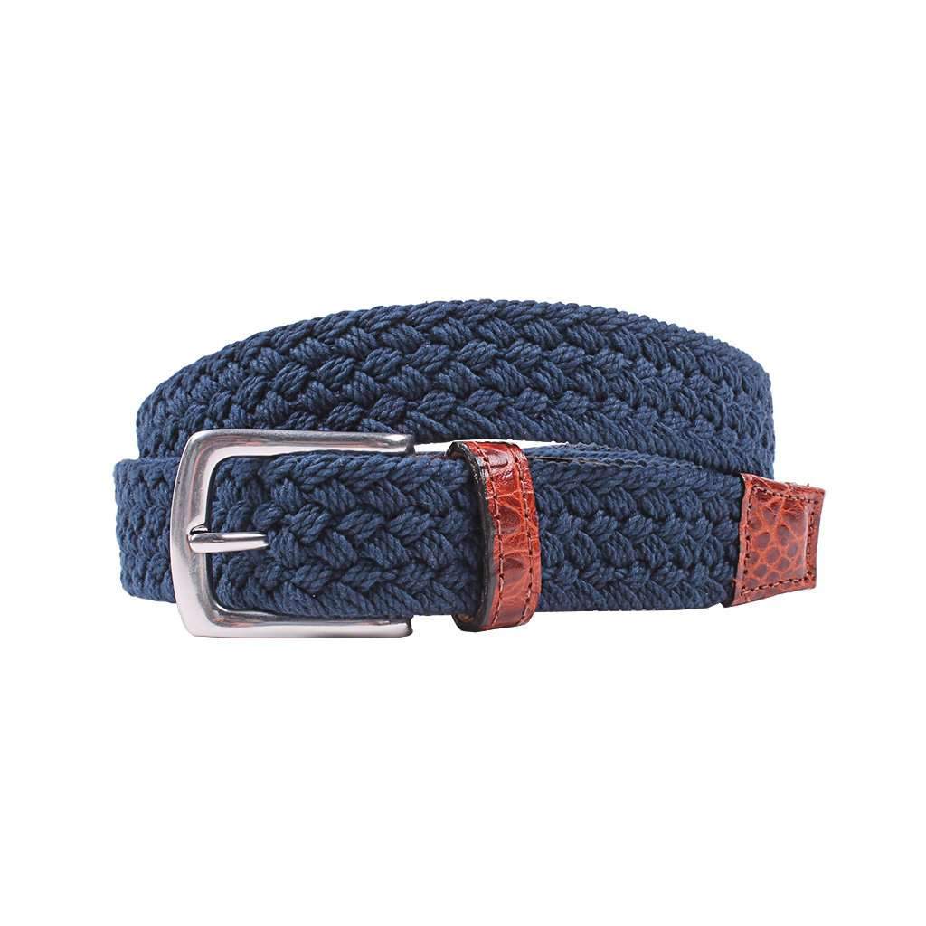 Country Club Prep Littlefield Cotton Braid Belt in True Navy