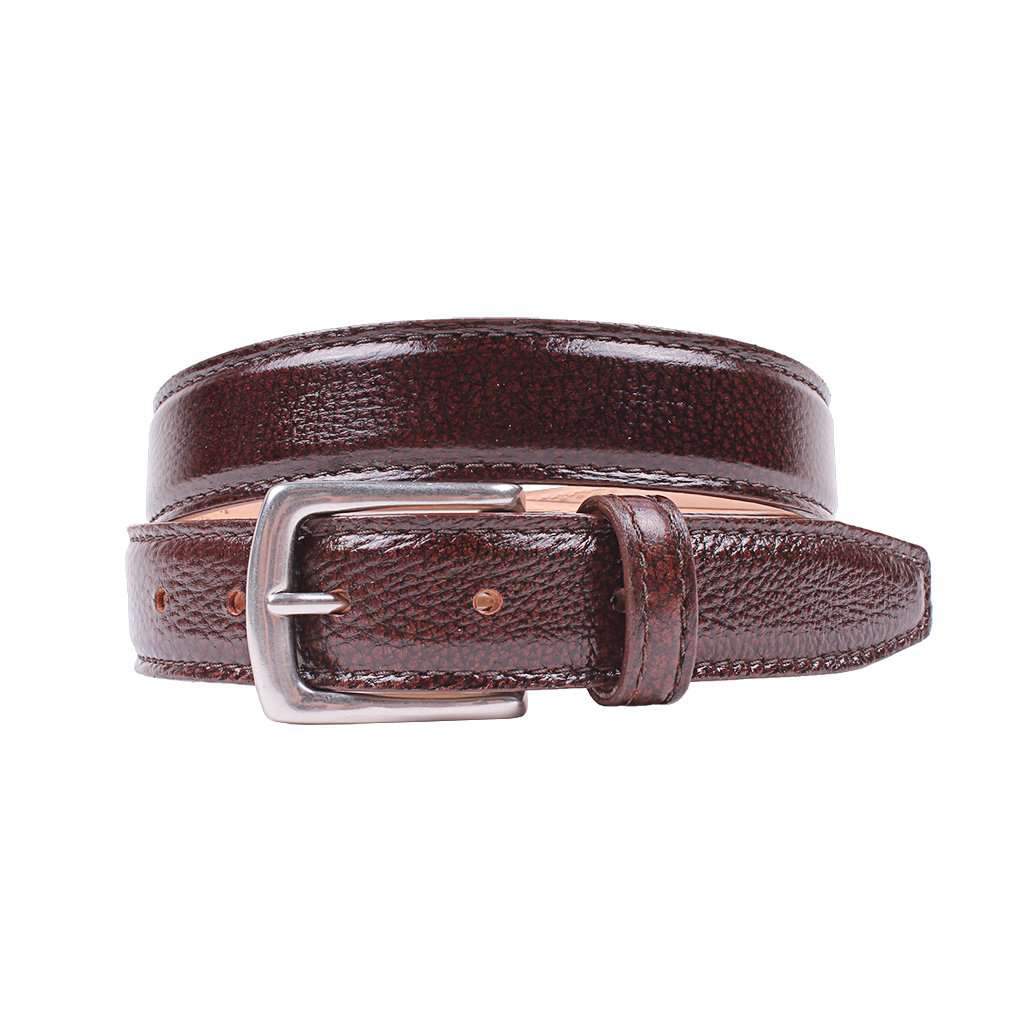 Torrence Deerskin Dress Belt in Chestnut by Country Club Prep