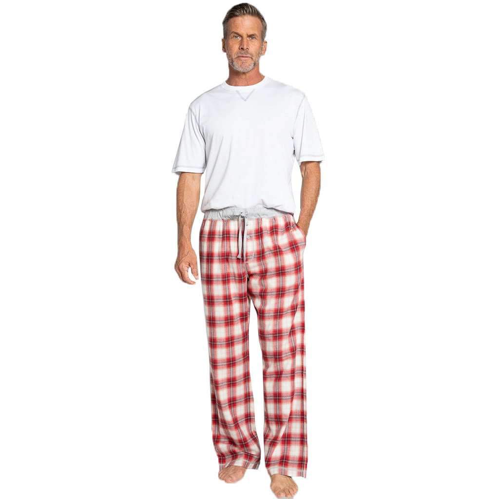 True Grit Shadow Plaid Flannel Pant in Barn Red