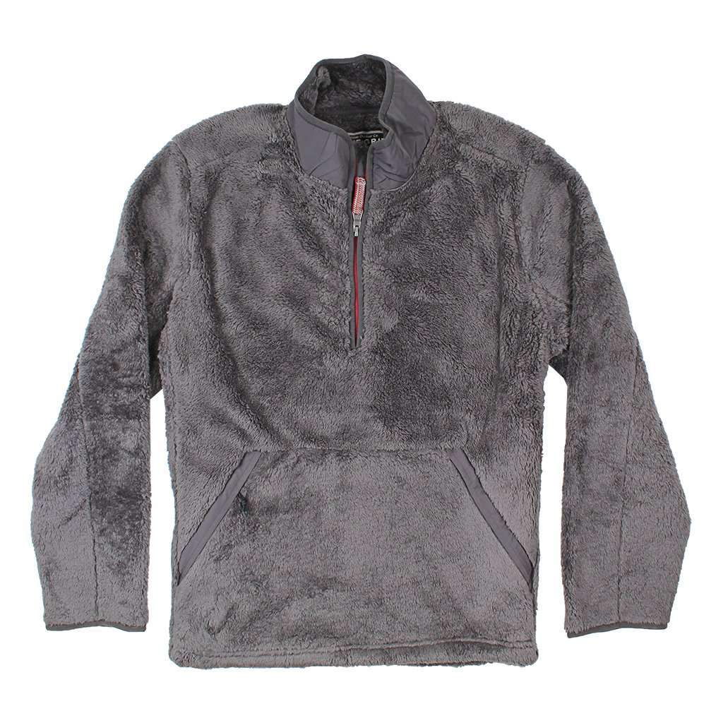 True Grit Luxe Double Plush Zip Pullover in Charcoal