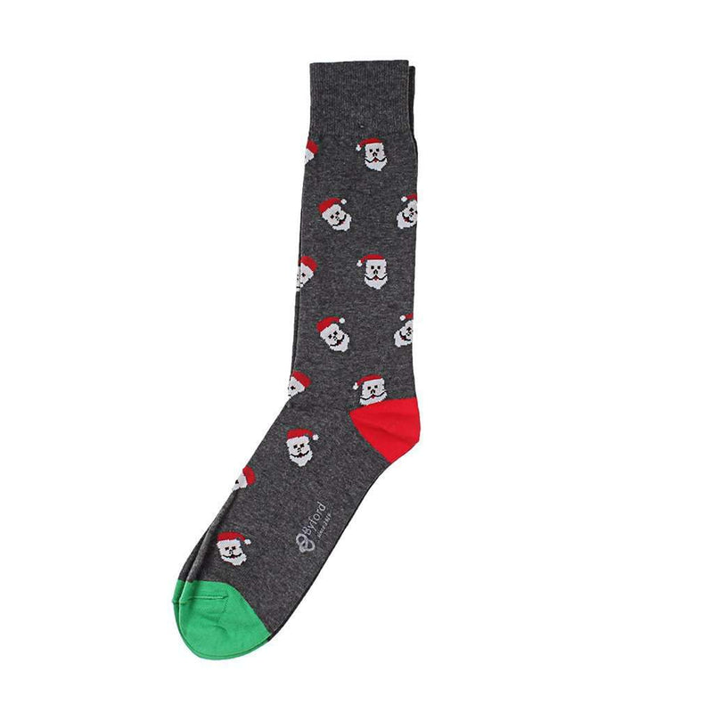 Byford Jolly Santa Socks in Charcoal