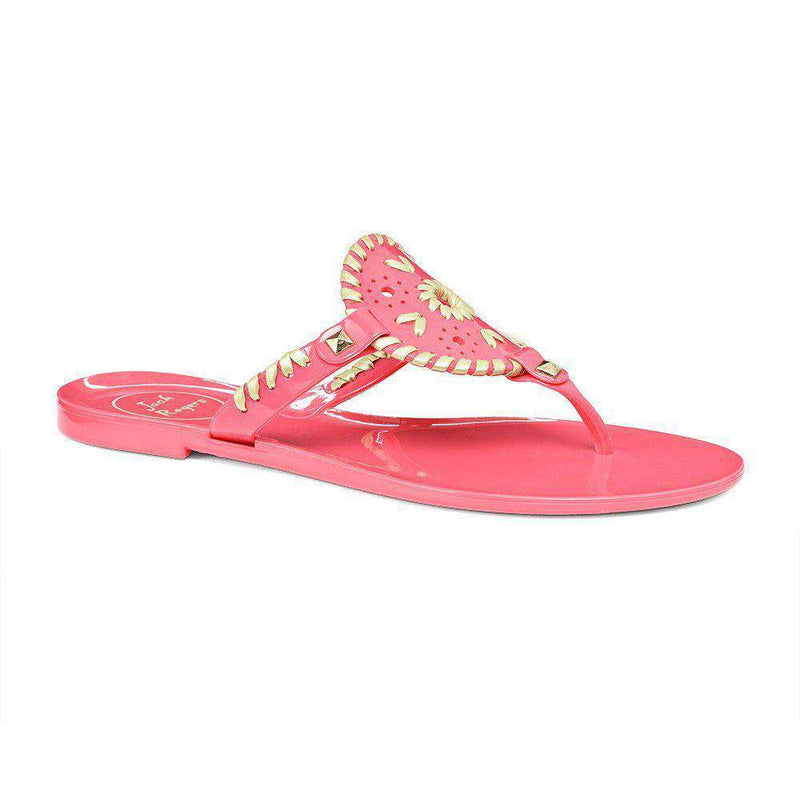 Jack Rogers Georgica Jelly Sandal in Pink and Gold