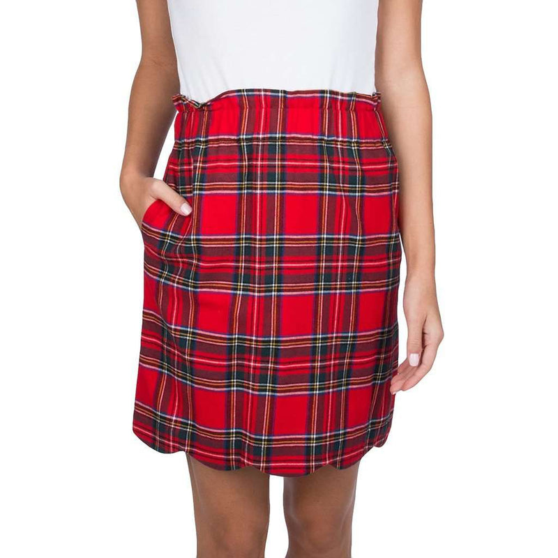 Lauren James Scallop Plaid Flannel Skirt in Red – Country Club Prep