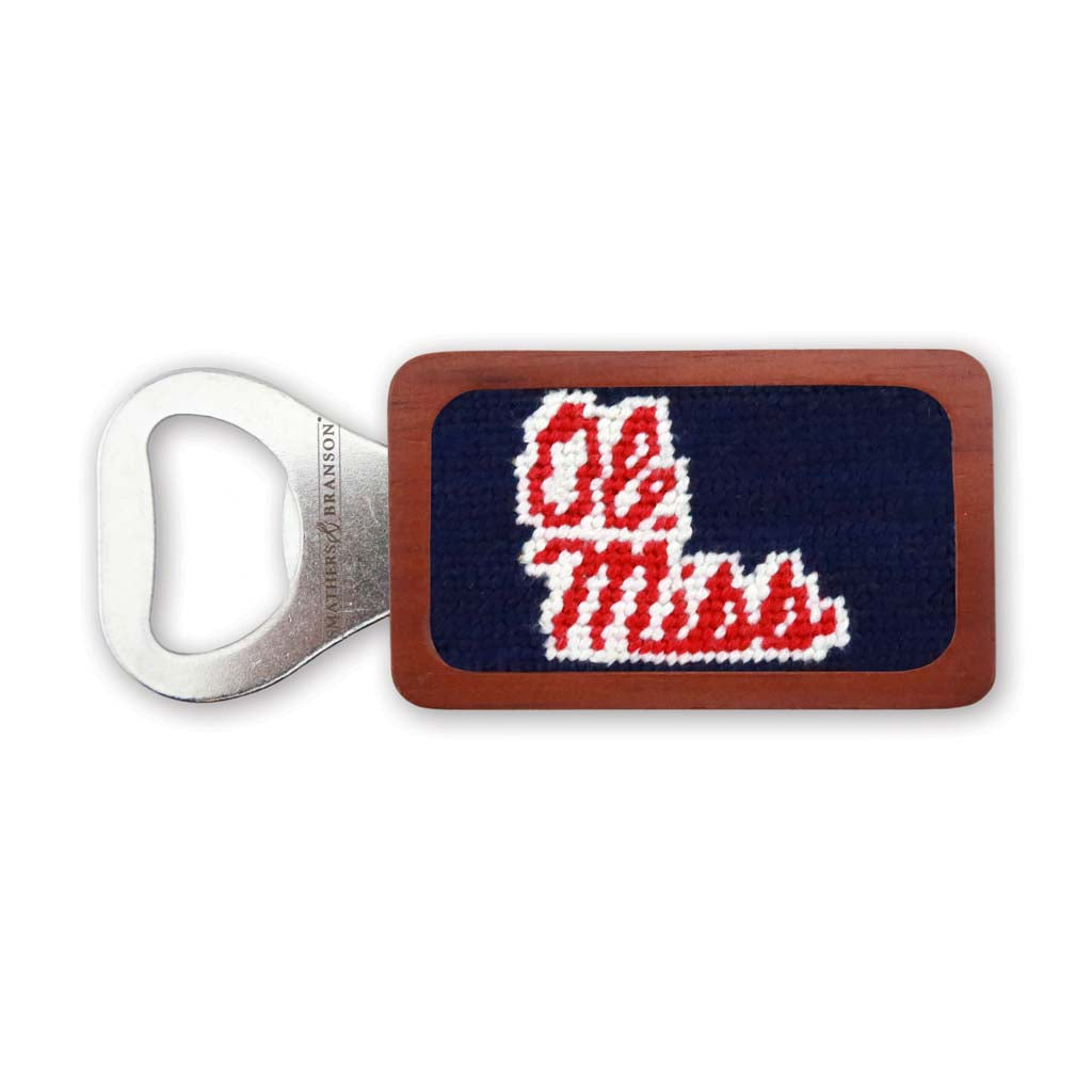 Ole Miss Needlepoint Bottle Opener by Smathers & Branson