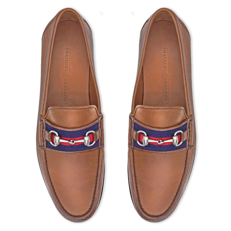 Navy & Red Surcingle Downing Bit Loafer | Smathers & Branson