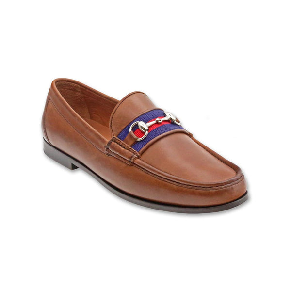 Navy & Red Surcingle Downing Bit Loafer | Smathers & Branson