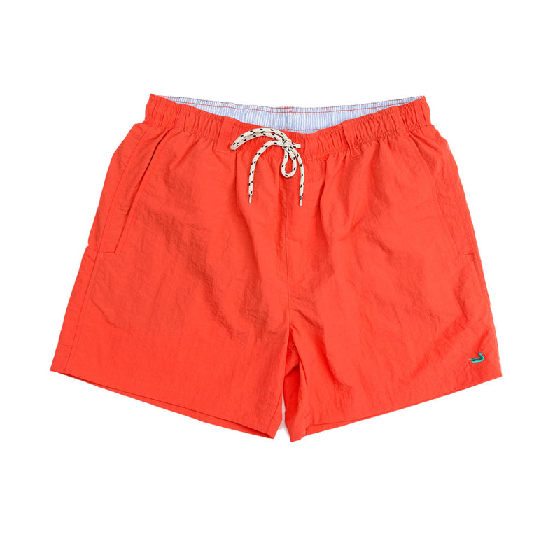 Dockside Swim Trunk in Neon Coral by Southern Marsh – Country Club Prep